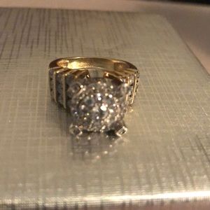 14k two tone cocktail ladies ring